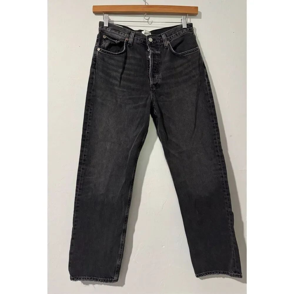 Agolde 29 dark light wash button fly jeans
